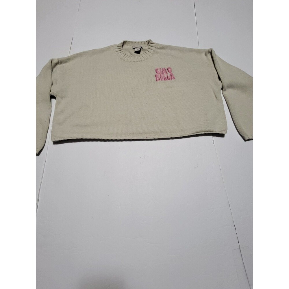 (#19) Sincerely Jules Medium Brown Oversized Cropped Sweater Ciao Bella